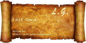 Leif Gara névjegykártya